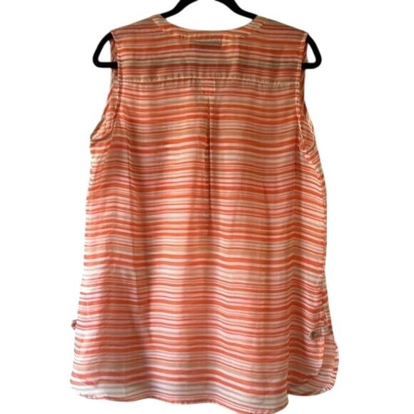 Apt. 9 Womens Sleeveless Striped Button-Front Blouse - Picture 6 of 9
